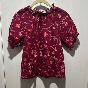 HILL HOUSE floral puff sleeve blouse